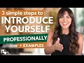 How To Introduce Yourself Professionally Self-Introduction Example