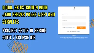 10 Login and Register with Java Server PagesJSP Servelets Project setup In Spring suite Eclipse