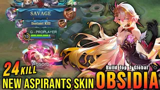 SAVAGE + 24 Kills!! Imperatrix Arashi Obsidia New ASPIRANTS Skin - Build Top 1 Global Obsidia ~ MLBB