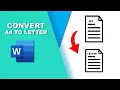 How to convert a4 paper to us letter size in word