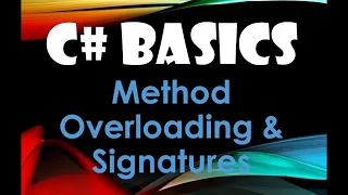 49 C Basics Beginner Tutorial Method Overloading And Signatures