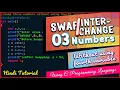 Swap or Interchange three Numbers without using fourth Variable C Language-Flowchart Example-Part-II