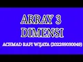 ARRAY 3 DIMENSI TUTORIAL NETBEANS PEMULA