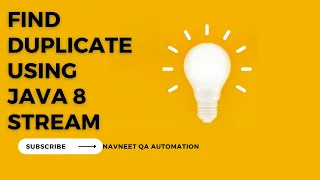Find Duplicate using Stream in Java 8 SDET Interview Question