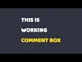 Working Comment Box using HTML CSS JavaScript