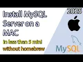How to install MySQL server on MAC 2025