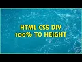 Html CSS div 100 to height