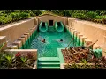 30 Days Building a Secret Underground Temple with Twin Water Slide Pools Full Build Real Life