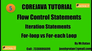 Core java Flow Control Statements -5 For-loop vs For-each loop By Ratan Sir