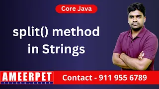 Split method in java By Srinivas Ameerpet Technologies