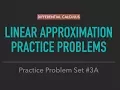 Differential Calculus Practice Problem Set Linear Approximation Practice Problems