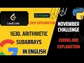 1630 Arithmetic Subarrays Medium Leetcode - 1630 Leetcode daily challenges Easy Explanation