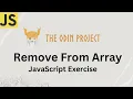 Remove From Array JavaScript Exercises The Odin Project