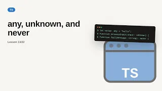any unknown and never TypeScript Tutorial for Beginners
