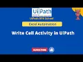 UiPath RPA - Write formula in Excel from UiPath Excel Automation
