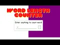 JavaScript Word Length Counter HTML CSS JAVASCRIPT