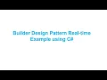 Builder Design Pattern Real-time Example in C