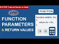 Function Parameters Return Values in PHP