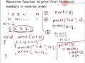 Recursive function to print first N natural numbers in reverse order in C language