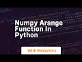 numpy arange function in python