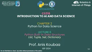 CS316 Python Built-In Data Structures List Tuple Set Dictionary