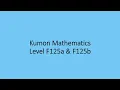 Kumon Mathematics F125a F125b