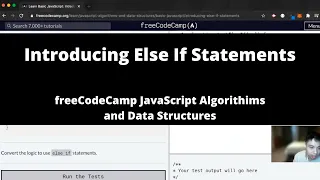Introducing Else If Statements Basic JavaScript freeCodeCamp tutorial