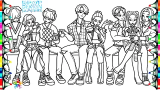KPop Demon Hunters New Coloring Pages Rumi x Jinu Zoey x Mystery Mira x Abby NCS Music