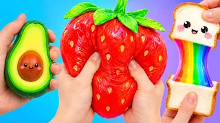 🍓🥑 DIY Squishy Makanan Gemas! Bikin Squishy Jumbo yang Bikin Nagih ✨