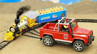 Hero Car toys rescue Train - JCB Construction vehicles for kids
