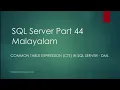 SQL Server Part 44 CTE in SQL Server Malayalam