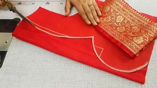 Paithani saree blouse back neck design || cutting and stitching back neck blouse design || Blouse