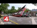 Gas station awning blown off in Farmington Hills storm
