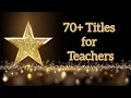 Interesting Titles for Teachers Best Titles for Seniors Titles for Farewell Farewell Titles