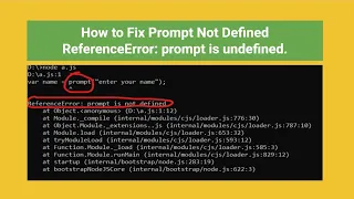 How to Fix Prompt Not Defined ReferenceError prompt is undefined