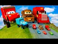 Download Lagu Big \u0026 Small Lightning McQueen Monster Wheels vs Pixar Cars with Big Wheels in BeamNG Drive!
