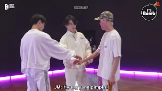  indo sub bangtan bomb the 3j butter choreography behind the scenes bts 
