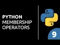 Python Tutorial for Beginners 9 Membership Operators