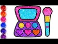 Cute Makeup Set Coloring for Kids Learn Colors with Easy Makeup Drawing Fun Coloring