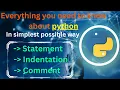 Statements Comments and Indentation in python python tutorial complete python