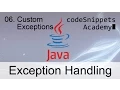 Java Exception Handling 06 Making your own exception class