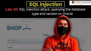 Oracle Version Finding PortSwigger SQL Injection Lab 3 Walkthrough Bug Bounty for Beginners