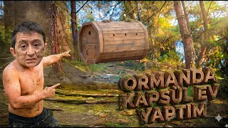 ISSIZ ORMANDA HAYATTA KALMA | KAPSÜL EV YAPTIM!
