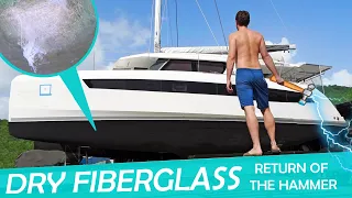 New Leopard Catamaran dry glass, voids and construction issue sounds, tap, hammer sounding testing.