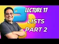 Lecture 17 Lists Part - 2 KNC c4yourselfyt