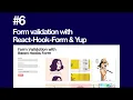 Form Validation with React Hook Form Migrating to Yup