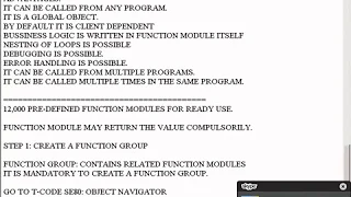 SAP ABAP - Modularization techniques Function modules