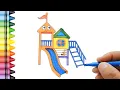 Playground Outdoor Coloring for Kids - Coloring Book for Preschool with easy Educational