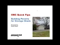 OBC Quick Tips Building Permits for Storage Sheds