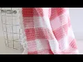 Crochet Pink Gingham Blanket with Eyelet Border